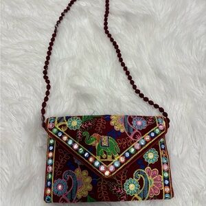 Rajasthani-style Embroidered Multicolor Crossbody Bag